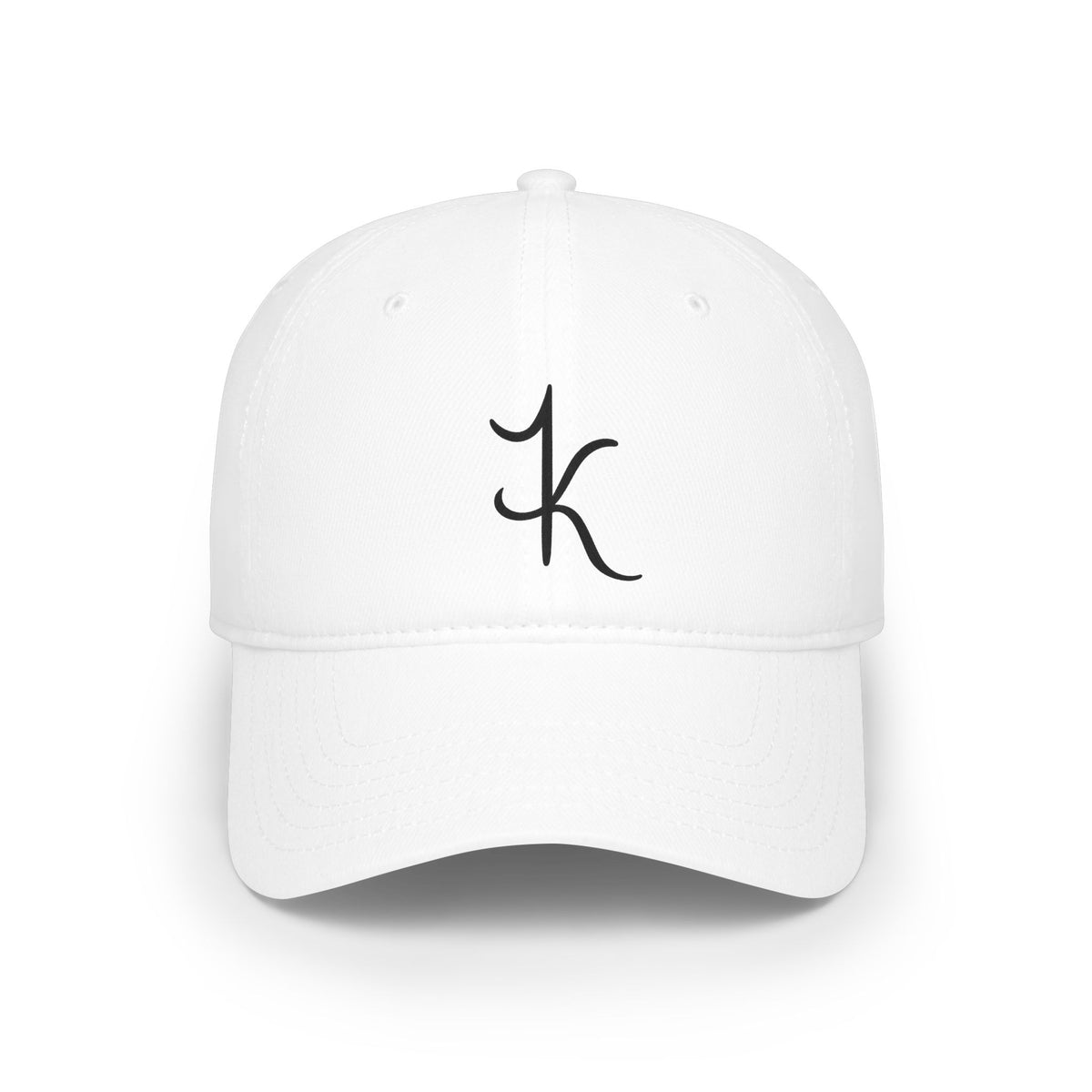 Embroidered Script 'IK' Low Profile Baseball Cap