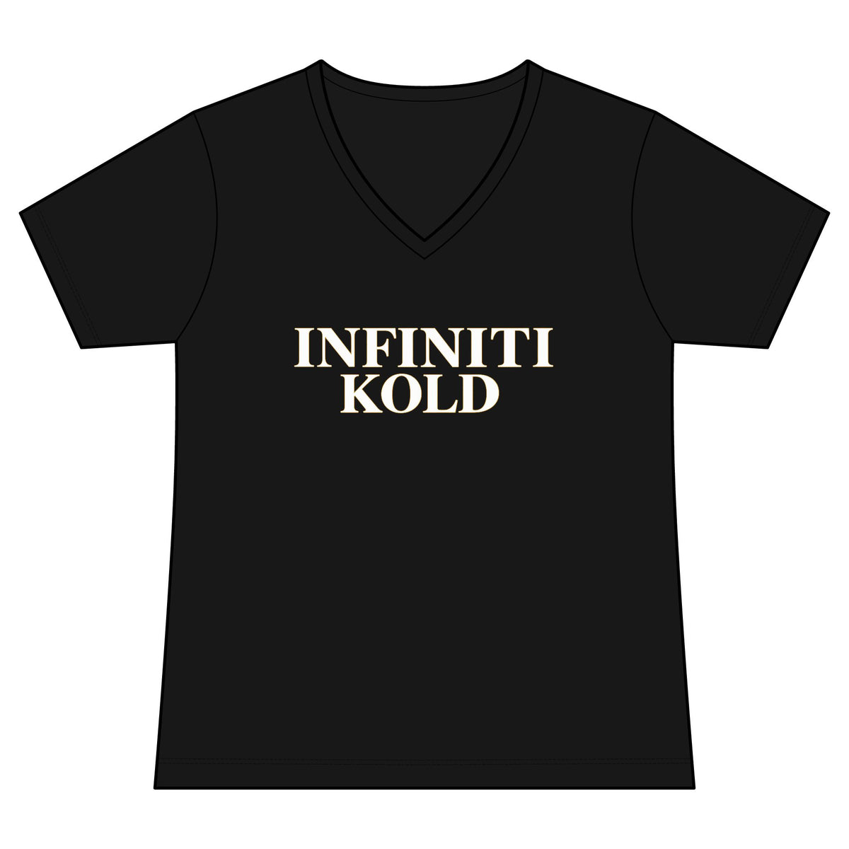 INFINITI KOLD Women's Black V-Neck Tee