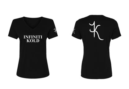 INFINITI KOLD Women's Black V-Neck Tee