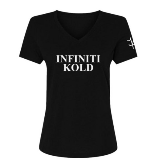 INFINITI KOLD Women's Black V-Neck Tee
