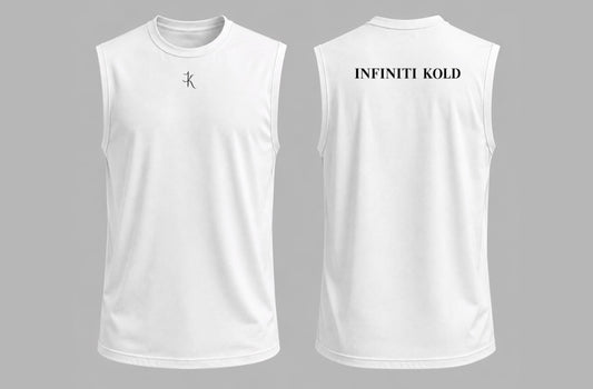 Men's white sleeveless tank
